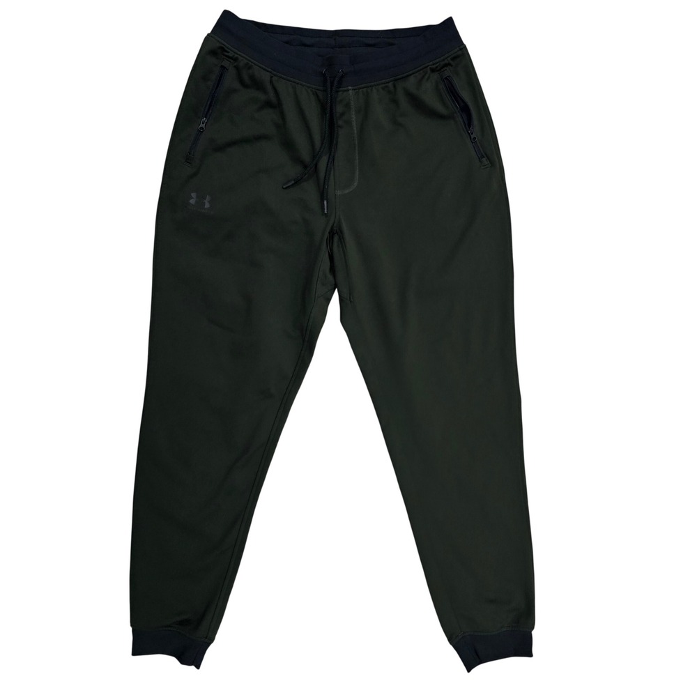 Under Armour ColdGear Men Large Green Jogger Sweatpants Loose Fit